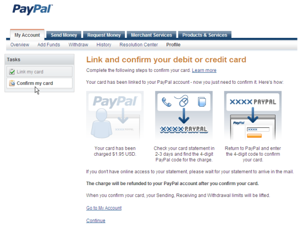 Withdraw Paypal Money to Maybank Visa Debit Card - Step 7